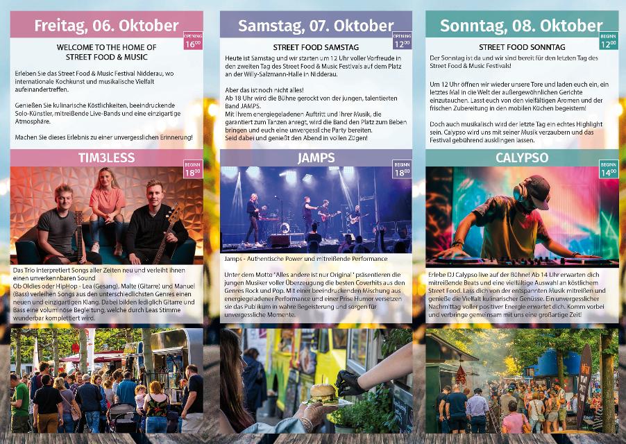 Schlemmen, feiern und genießen - Der Windecker Herbstmarkt findet in diesem Jahr in Form eines „Streetfood & Music Festivals“ vom 06. Bis 08. Oktober auf dem Gelände der Willi-Salzmann-Halle sowie auf dem frisch sanierten Marktplatz statt. 