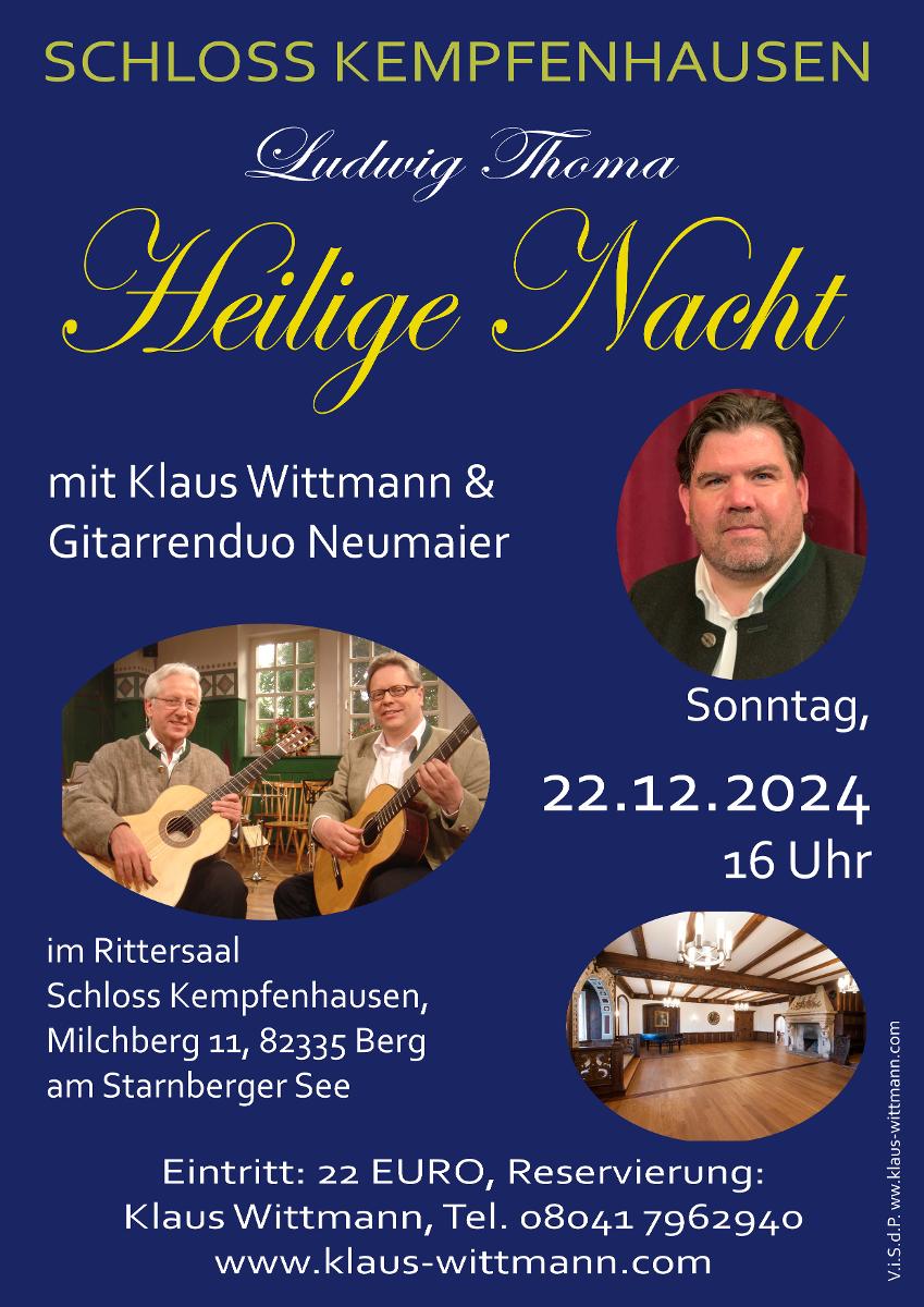 Vortrag von Klaus Wittmann begleitet vom Gitarrenduo Neumaier