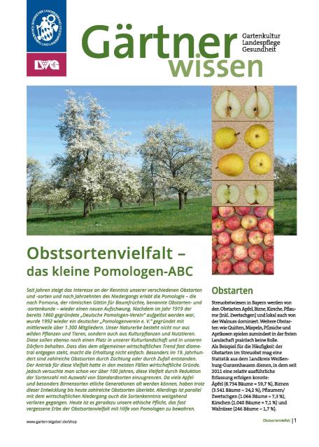 Beschreibungen der am häufigsten in Bayern vorkommenden Apfel- und Birnensorten. 